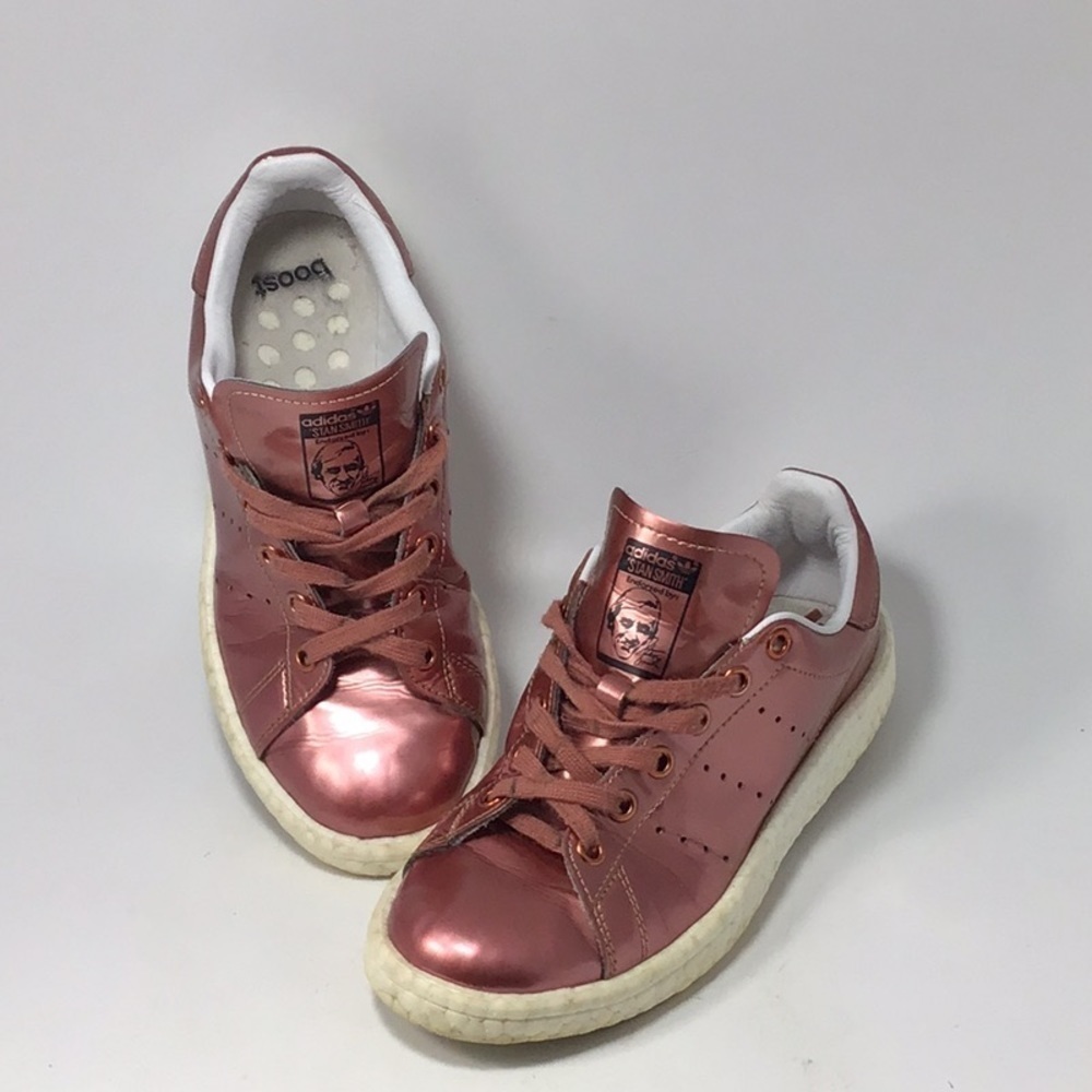 ADIDAS STAN SMITH BOOST PINK METALLIC BB0107 SNEAKERS SIZE 6 - Picture 2 of 13